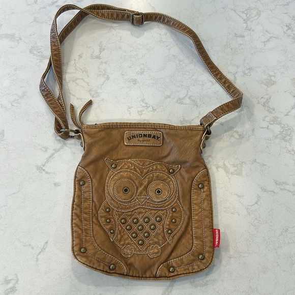 UNIONBAY Vintage Brown Owl Design Women's Crossbody Purse Faux Leather Bag Soft - Picture 11 of 14